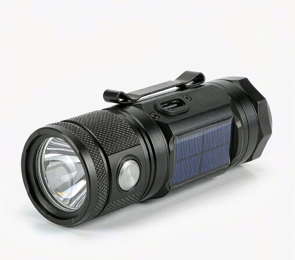 Solar rechargeable flashlight IS-T150 — reference image of a typical configuration
